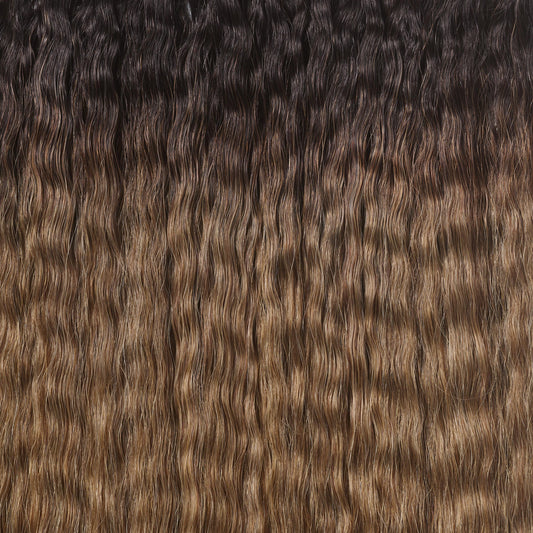 Silk Seam™ Textured Clip-In, Dark Brown/Ash Brown Blowout