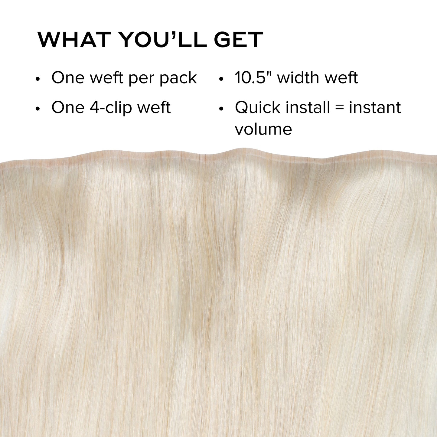 Silk Seam™ Volumizing Weft Clip-In, Platinum Blonde
