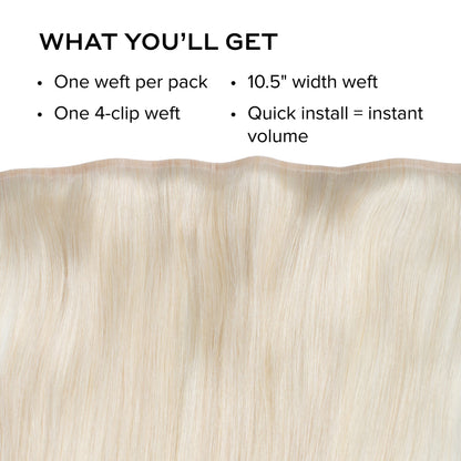 Silk Seam™ Volumizing Weft Clip-In, Platinum Blonde