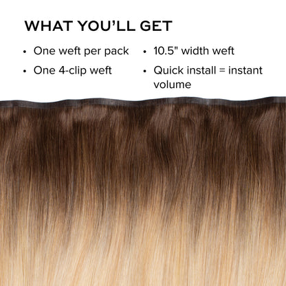 Silk Seam™ Volumizing Weft Clip-In, Ash Brown/Honey Blonde
