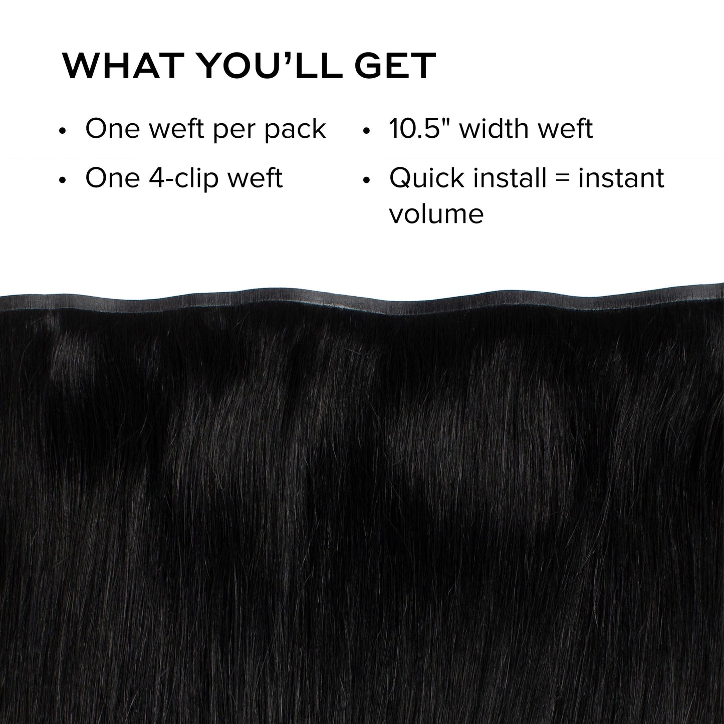 Silk Seam™ Volumizing Weft Clip-In, Jet Black