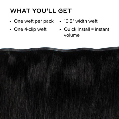 Silk Seam™ Volumizing Weft Clip-In, Jet Black