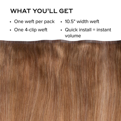 Silk Seam™ Volumizing Weft Clip-In, Bronzed Caramel