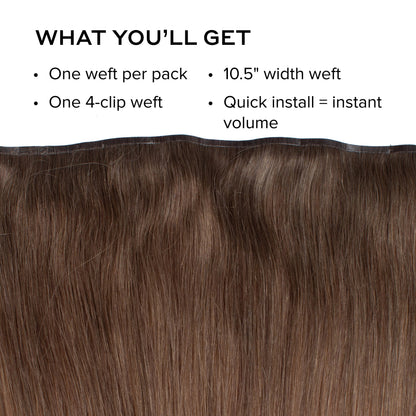 Silk Seam™ Volumizing Weft Clip-In, Ash Bronde/Strawberry Blonde