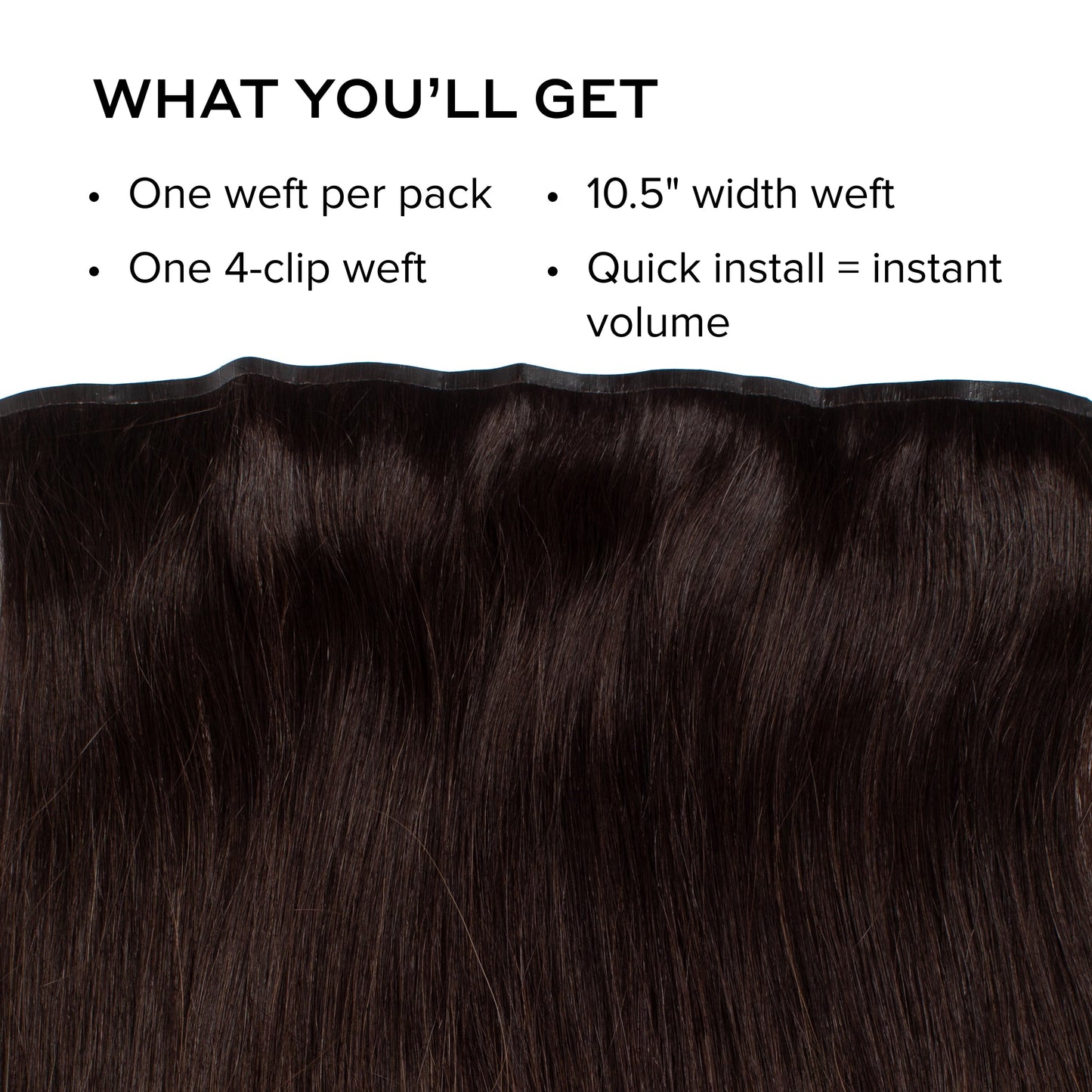 Silk Seam™ Volumizing Weft Clip-In, Dark Brown/Ash Brown