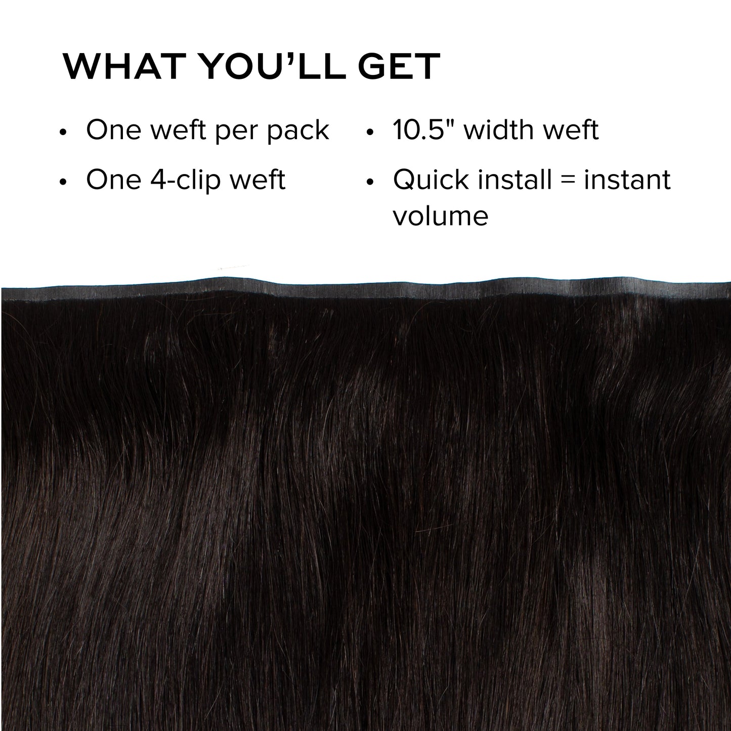 Silk Seam™ Volumizing Weft Clip-In, Off Black