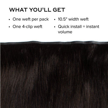 Silk Seam™ Volumizing Weft Clip-In, Off Black