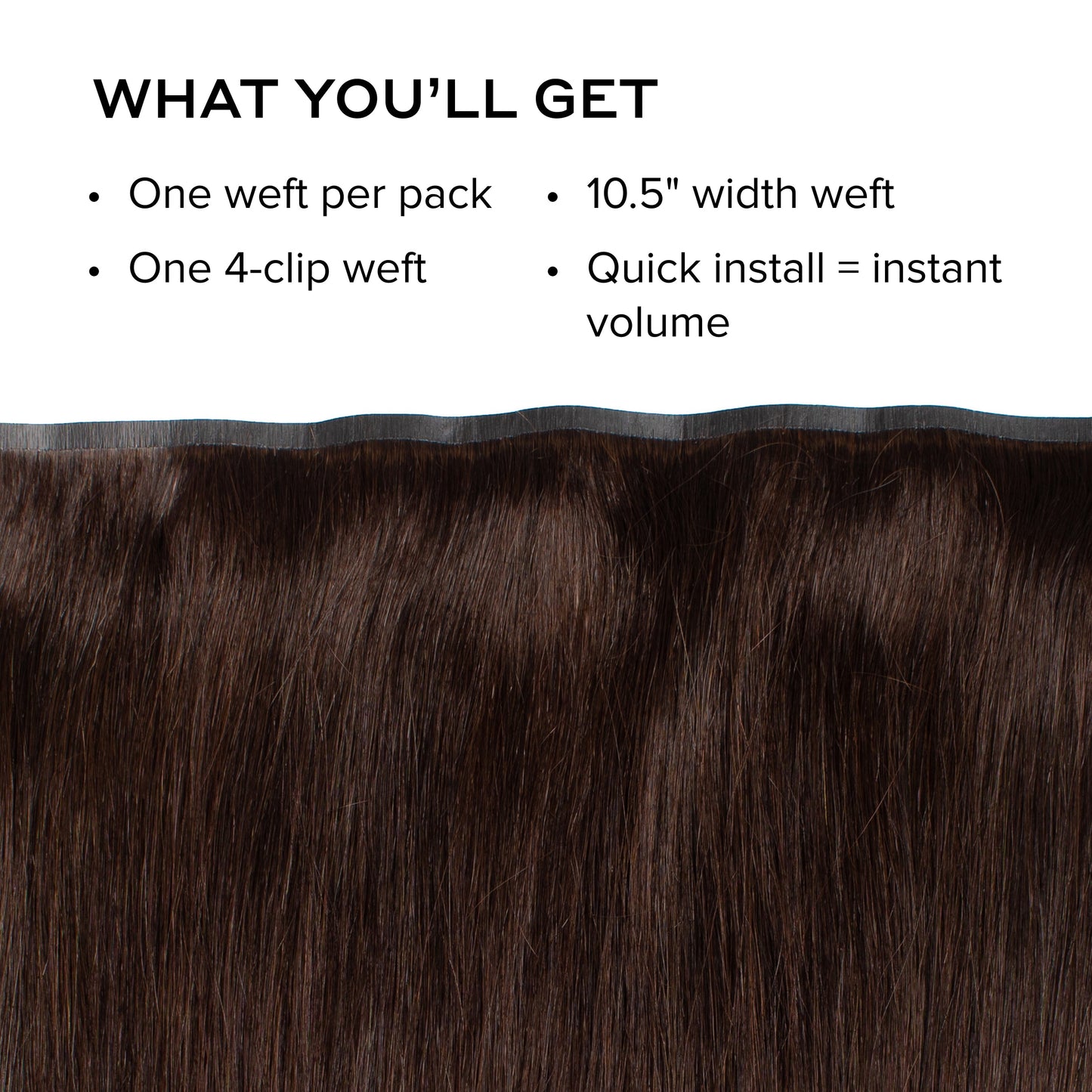 Silk Seam™ Volumizing Weft Clip-In, Mochachino Brown