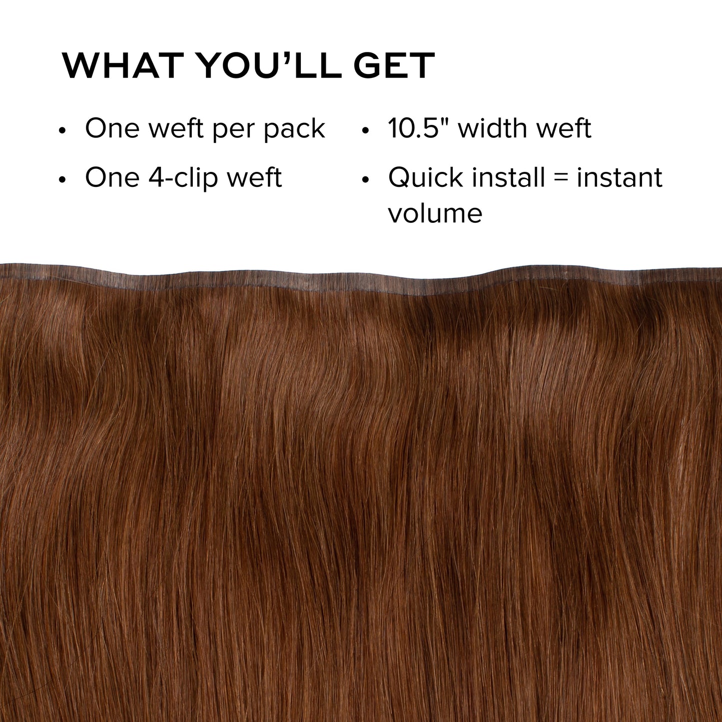 Silk Seam™ Volumizing Weft Clip-In, Almond Brown
