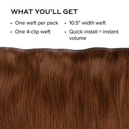 Silk Seam™ Volumizing Weft Clip-In, Almond Brown