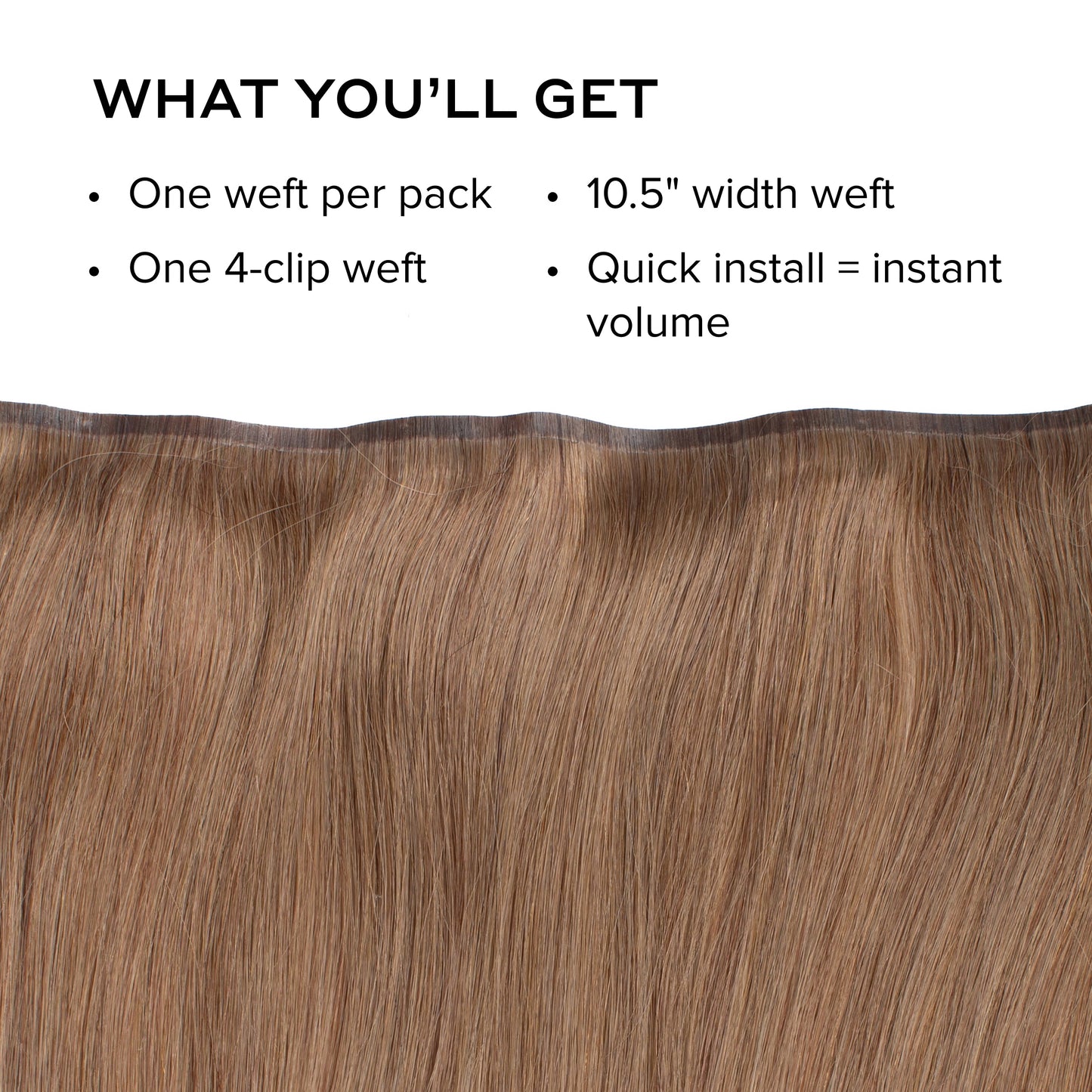 Silk Seam™ Volumizing Weft Clip-In, Ash Brown