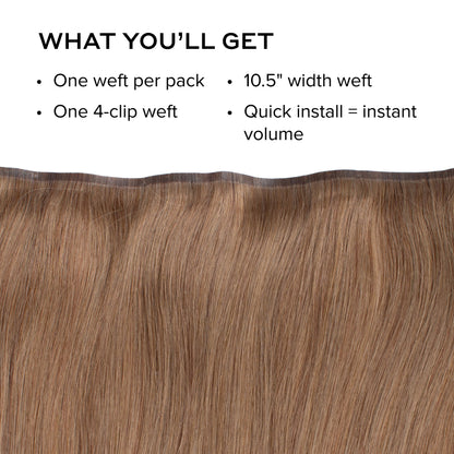 Silk Seam™ Volumizing Weft Clip-In, Ash Brown