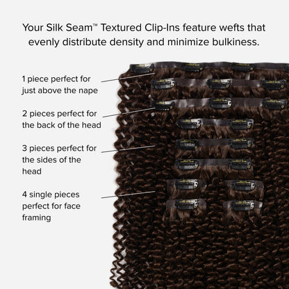 Silk Seam™ Textured Clip-In, Off Black 3C