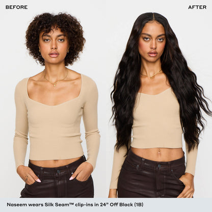 Silk Seam™ Clip-In, Off Black