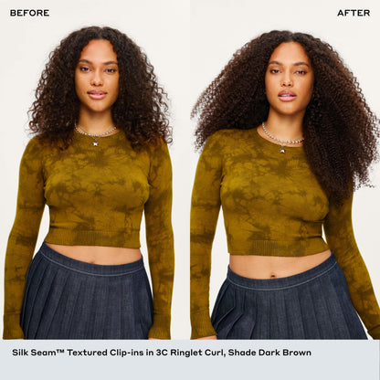 Silk Seam™ Textured Clip-In, Off Black 3C