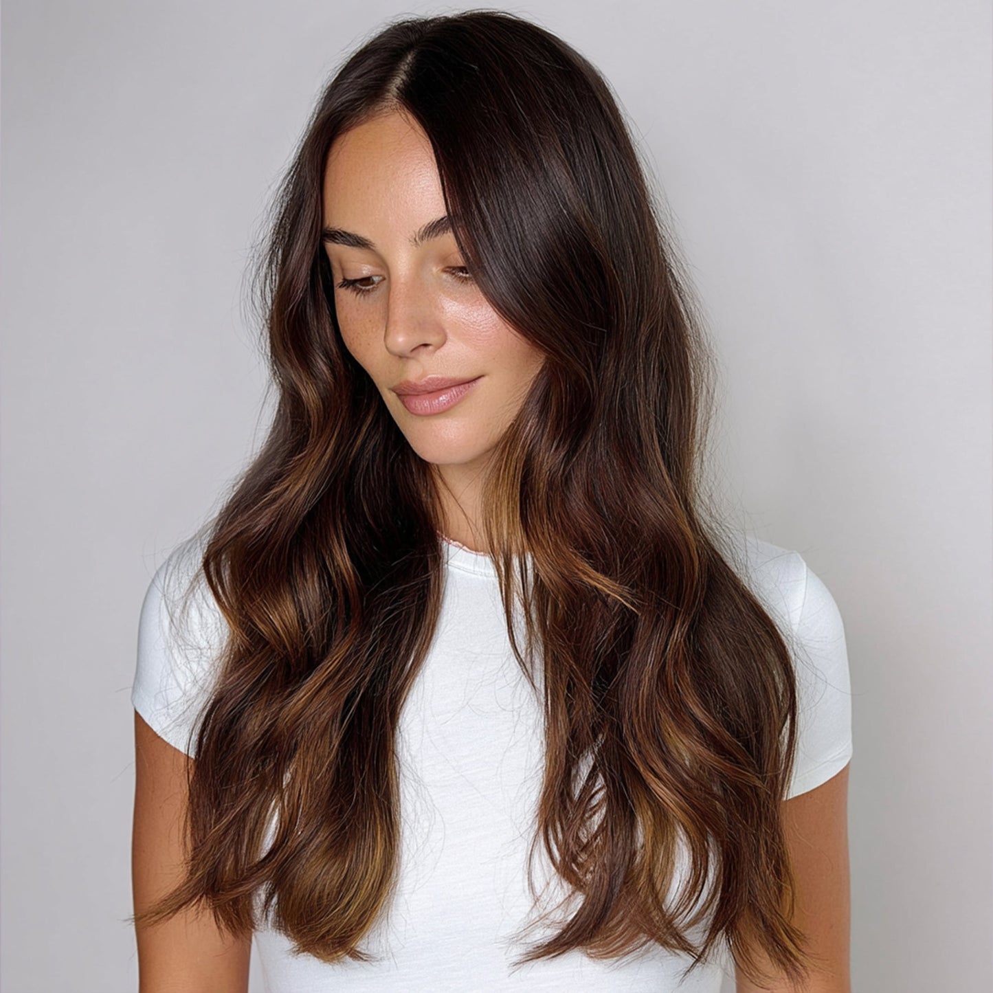 Silk Seam™ Clip-In, Dark Honey Cocoa Highlight
