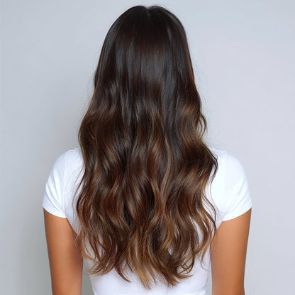 Silk Seam™ Clip-In, Dark Honey Cocoa Highlight